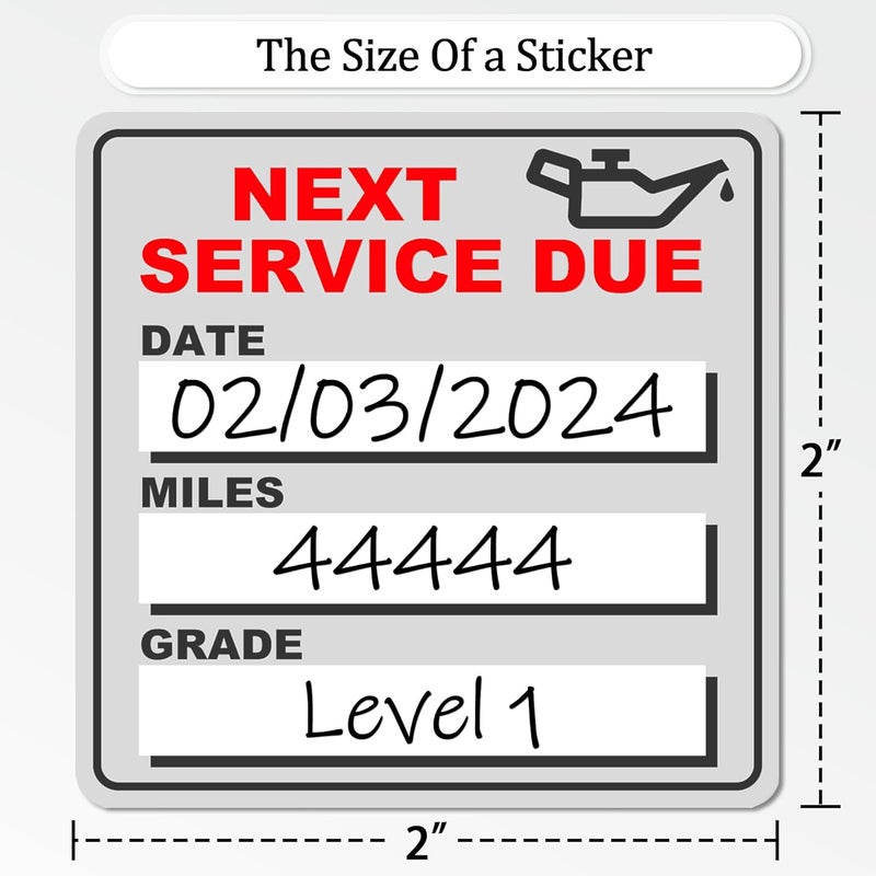 GUEER for Oil Change Stickers Vinyl 300 Pcs 2”x 2” Service Black Stickers, Next Service Due Reminder Sticker Labels, Easy to Write on, Easy to Peel with No Residue (Red2) - Image 3